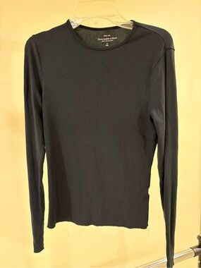 Abercrombie & Fitch Navy Ribbed Baby Tee